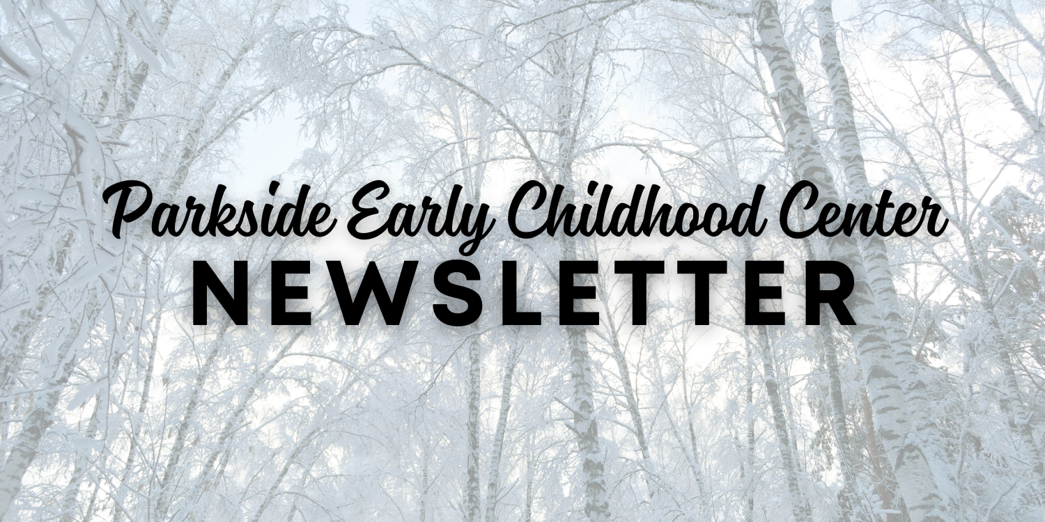 Snow covered trees along with the text, 