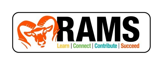 RAMS 12 logo. Learn, Connect, Contribute, Succeed
