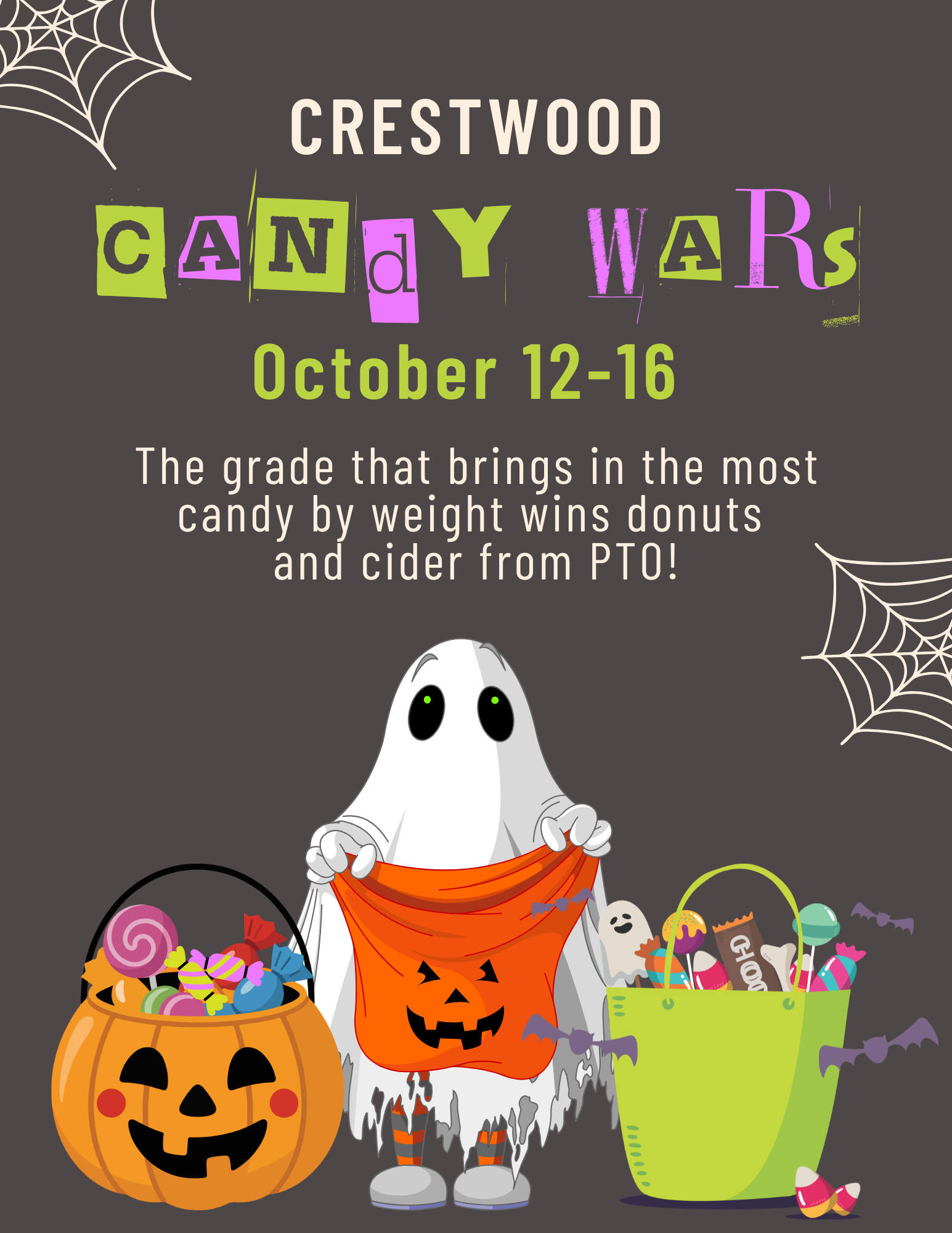 grade that bring in most candy by weight wins donuts.