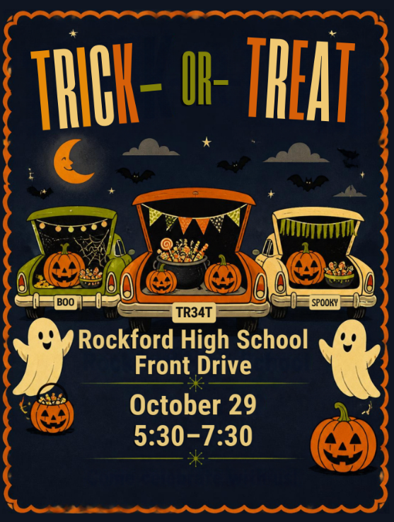 Trick or treat at the high school on the 29th from 5:30-7:30pm