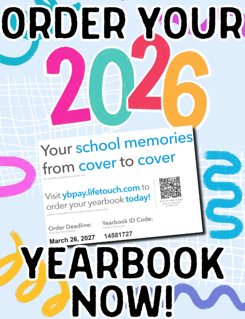 Yearbook orders due March 26th, 2027. ybpay.lifetouch.com
