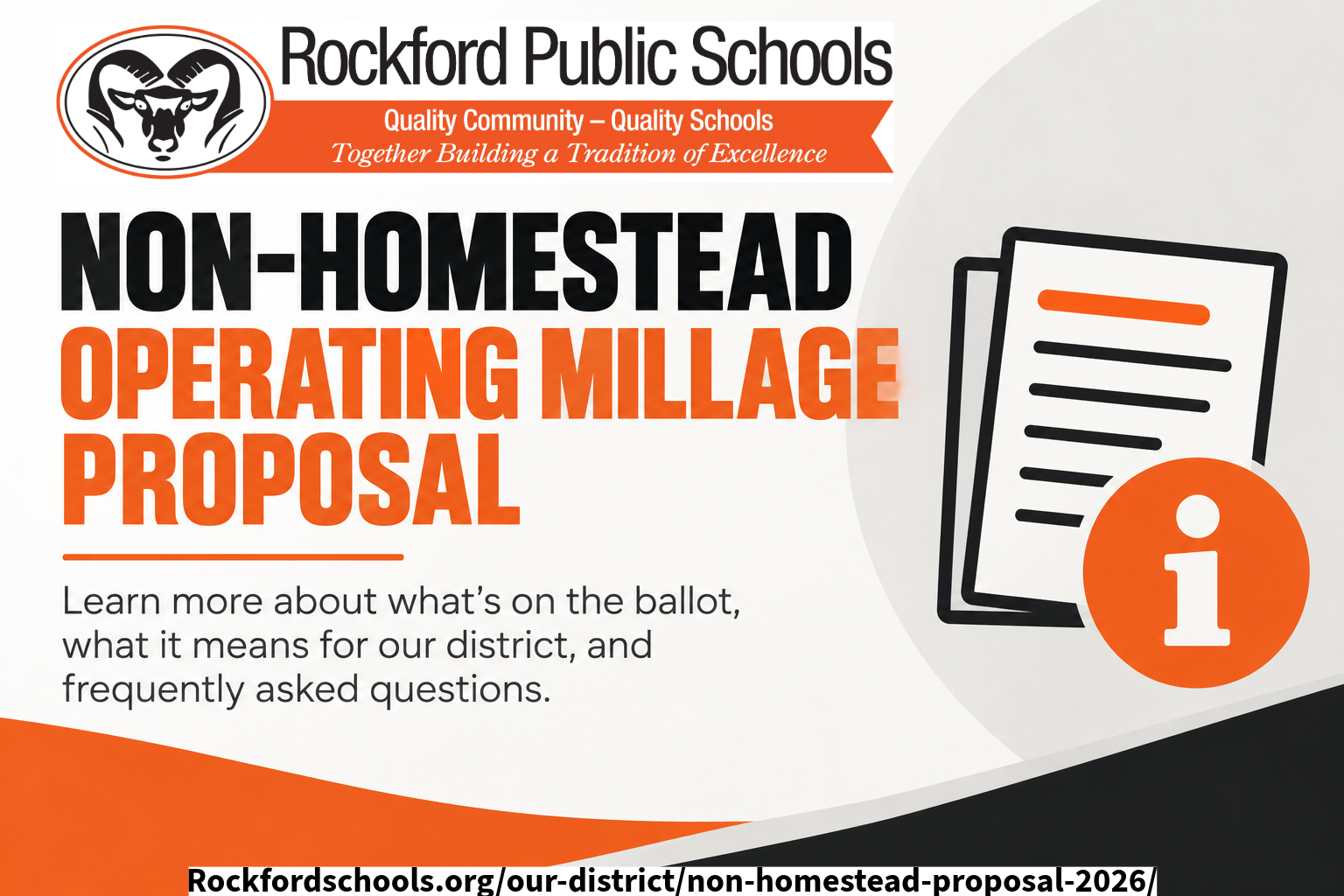 Rockford Public Schools Non-Homestead operating millage proposal learn more about what's on the ballot, what it means for our district, and frequently asked qustions. rockfordschools.org/our-district/non-homestead-proposal-2026/