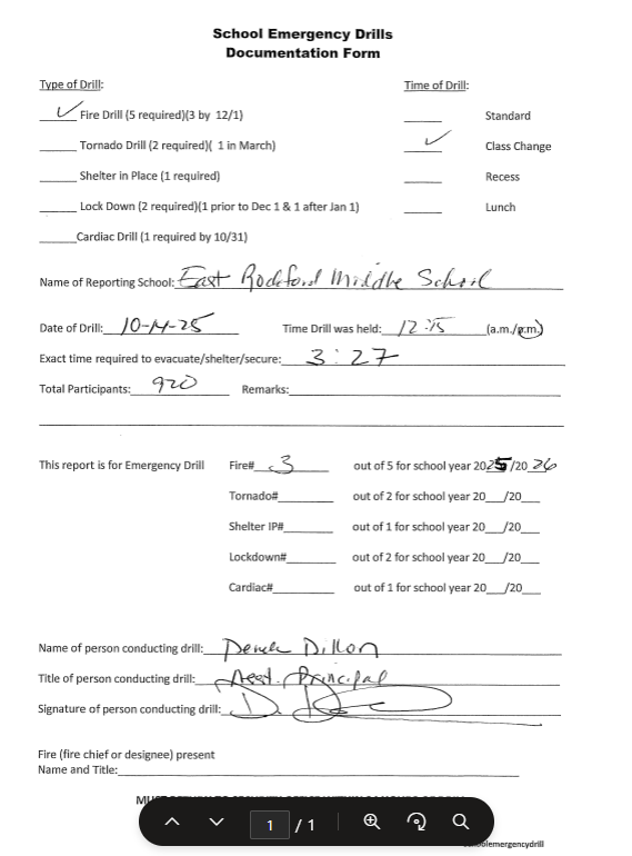 Signed Documentation Form