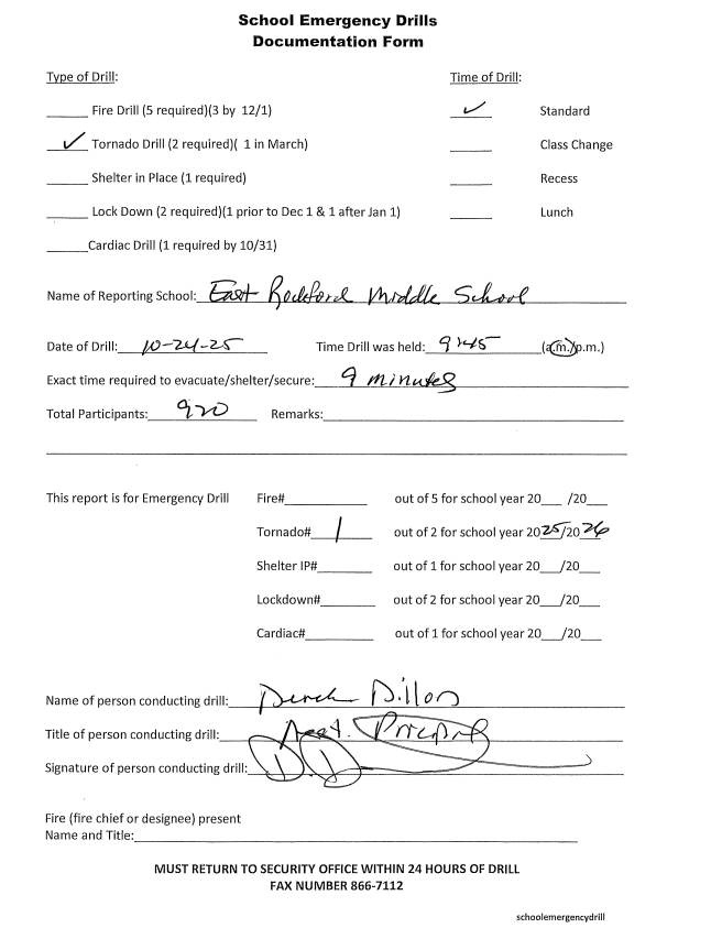 Signed Documentation Form