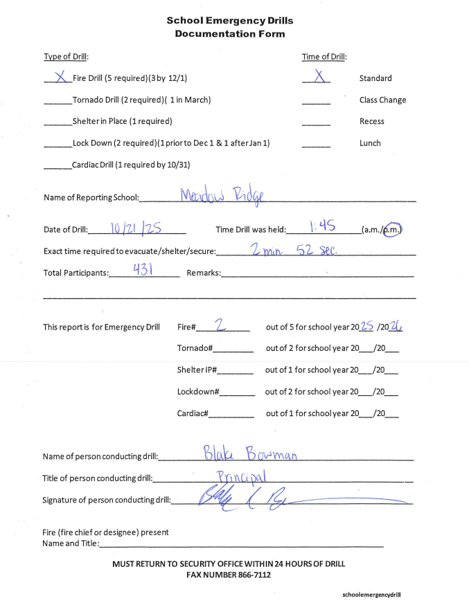 Signed Documentation Form