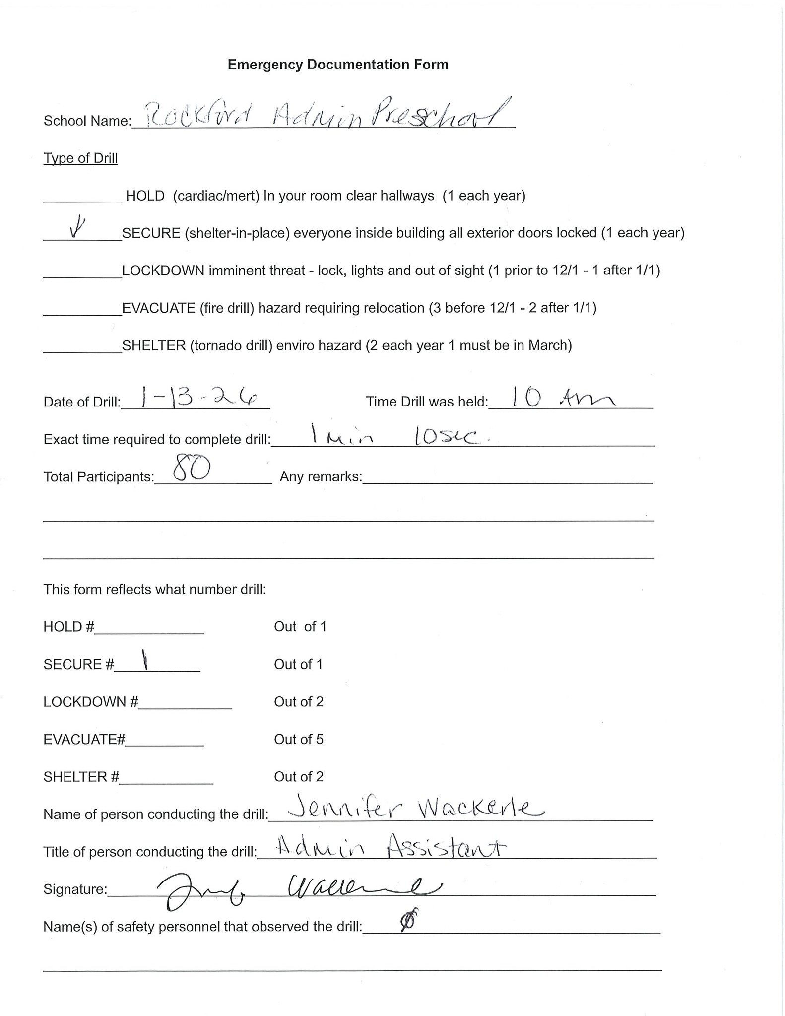 Signed Drill Documentation