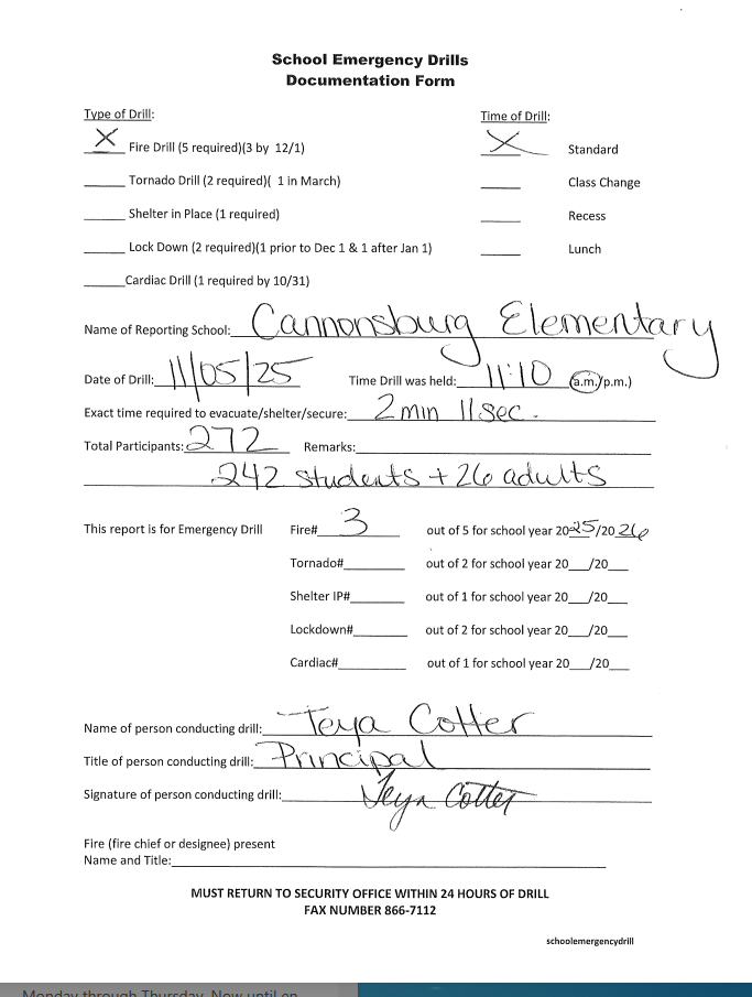 Signed Documentation Form