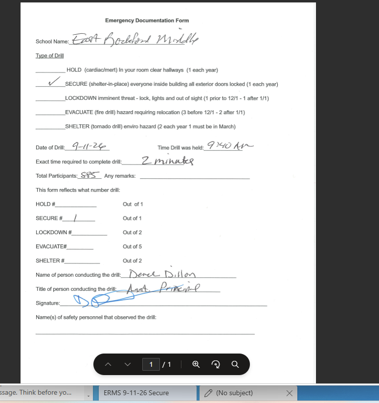 Signed Documentation Form