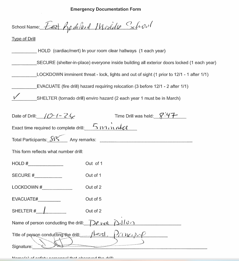 Signed Documentation Form