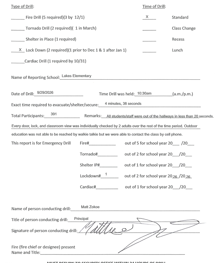 Signed Documentation Form