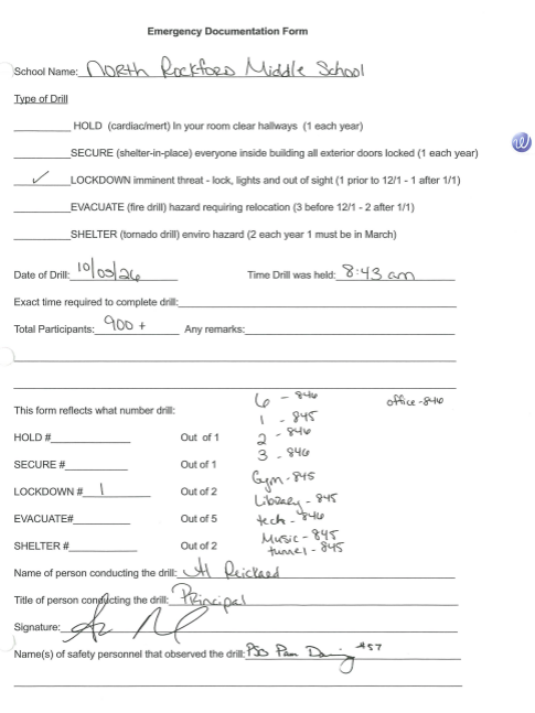 Signed Documentation Form
