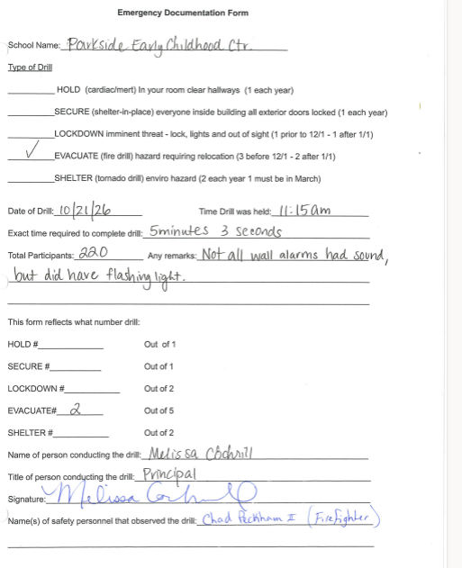 Signed Documentation Form