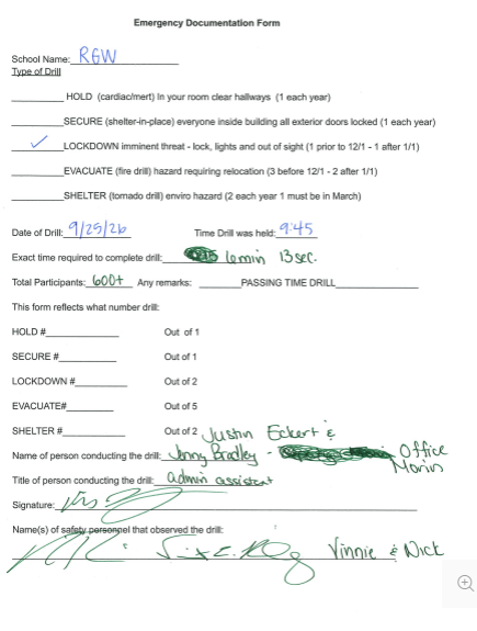 Signed Documentation Drill
